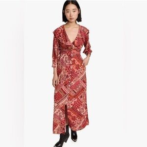 Free People Lennon Floral Button Front Maxi Dress Size Medium